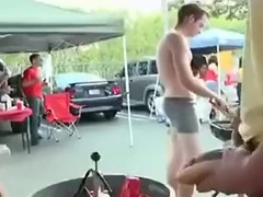 Pledge Sucks Dick At Public Tailgate BBQ Facial