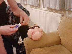 A horny fuck with a wet, tight fake pussy!