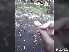 Stroking my horny cock in my car and down at the beach
