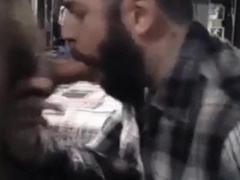 Sub sucking and feeding on his man's load 6