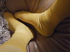 Yellow soccer socks