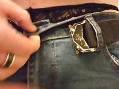 Unzip jeans tease