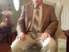 Silver daddy masturbating and cumming