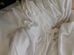 White nylon glide masturbate jism