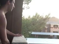 Exhibitionist Jerking Off on Balcony Nearly Seen