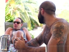 Hairy bearded bear makes his mature friend ride his big cock