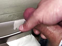 Quick cum in public restroom