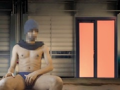 Cleaner at the warehouse gets off and swallows cum