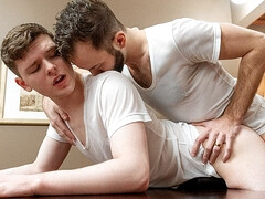 Sweet teen loves his daddy's gentle fucking