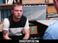 Sizzling Platinum-Blonde Gay-For-Pay Lad Shoplifter Smashed By Dark-Hued Officer