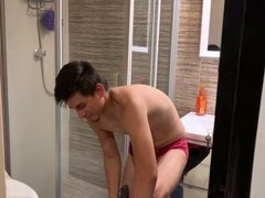 My neighbor runs out of water, so I invite him for a shower