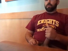 Bearded Bro Public Jerk Off in A Coffee Shop 9