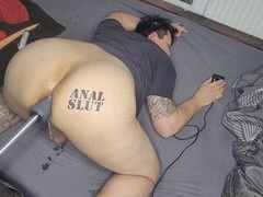 Filling my big booty gape with the fucking machine