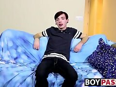 Interviewing twink and then getting him to stroke hard
