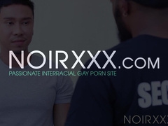 Bearded security guard XL pokes Travis Yukarins bouncy ass using his big black baton