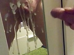 Twink cumming A LOT in the mirror