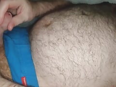 Hairy Daddy Bear in Briefs Edging with Multiple Orgasms