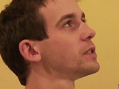 Dark-haired gay cutie licks his boyfriend good before a fuck