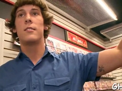 Happy gloryhole gay sucking