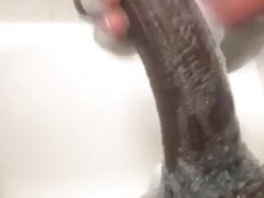 Shower stroke and cumshot