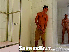 ShowerBait - Straight guy gets butt eaten and douche screw
