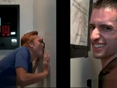 Gay teen 18+ blowing straight penis on gloryhole