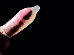 Solo Handsome Teen cumshot and pissing with condome