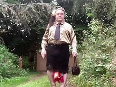 In a black skirt with lace for a night out
