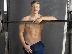 Blond-haired amateur Geoff strokes his hard cock