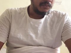 Playing hard with big cock and masturbation