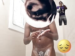 Bathroom shaving my cock