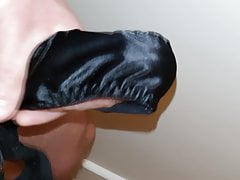 Work m8 fucks my gfs satin thong gusset before she wears it