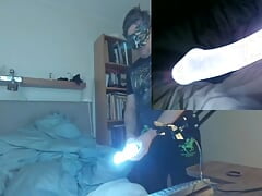 Fun with lights and silicone dildos