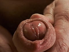 Masturbation with microphone. Uncut, uncircumcised.