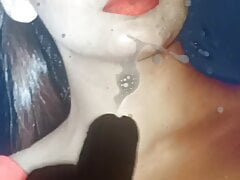 Huma Qureshi Cum & Spit Tribute pt 2
