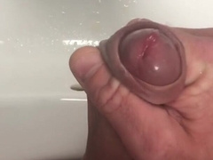 Rest Room at work was out of order so I had to piss in the bury and Jizm in my arm instead