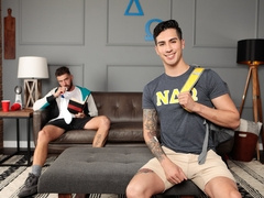 Steamy blokes use their enlarged dicks to fuck one another the hard way