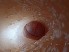 A vulgar man found a way to find out what is happening inwards the butt hole during fuck-a-thon