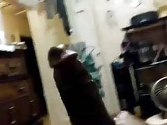 Jacking off in front of chick
