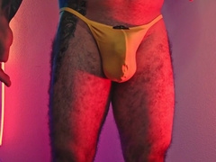 Guy With Hairy And Strong Legs Jerking Off And Whispering