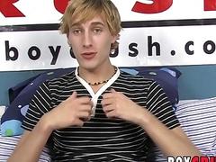 Blond twink dildo fucking himself during solo masturbation