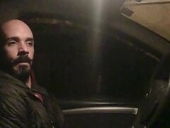 Me jerking of inside my car at night.