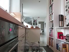 In my kitchen naked
