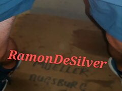 Master Ramon quickly pisses in the bin
