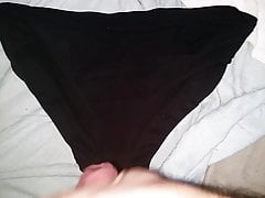 Litle load on wife black panty