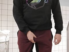 Risky uncut jerk and cum in laundry room