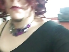 Crossdresser home alone