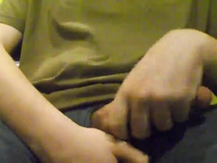Jacking off with super hot grease and a big ejaculation