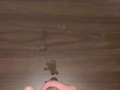 cumshot on desk