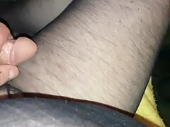 Nylon cumshot in slow mo